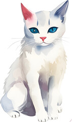 Watercolor Cats Clipart, Cute love, Cats Clipart, Cute cats, cats Art, Cats Graphics, Printable, PNG, AI Generative