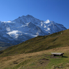Fototapeta na wymiar Jungfraujoch, famous travel destination in the Swiss Alps.