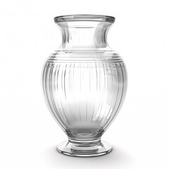glass vase isolated on white, ai generated