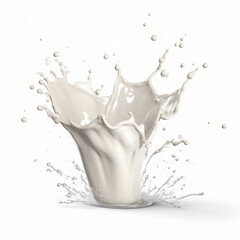 milk splash isolated on white, ai generated
