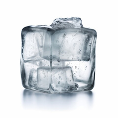 Obraz premium ice cubes isolated on white background ,ai generated