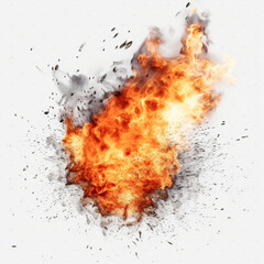 flames isolated on white ,ai generated