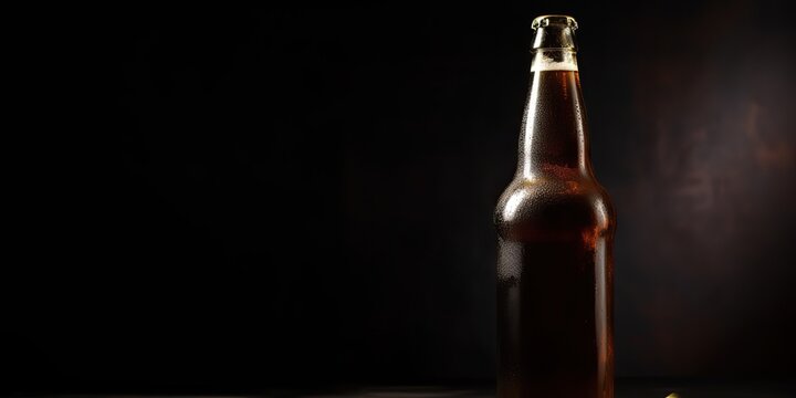 AI Generative. AI Generated. Macro shot photo of beer mock up scene background. Can be used for marketing or graphic design. Graphic Art