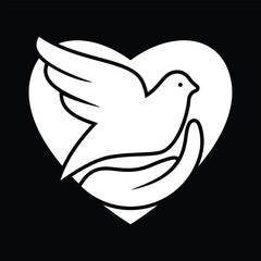 Charity Logo dove with heart