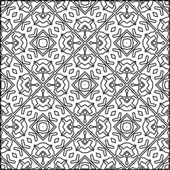 Stylish texture with figures from lines.Abstract geometric black and white pattern for web page, textures, card, poster, fabric, textile. Monochrome graphic repeating design. 