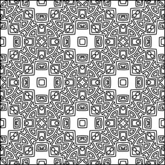 Stylish texture with figures from lines.Abstract geometric black and white pattern for web page, textures, card, poster, fabric, textile. Monochrome graphic repeating design. 