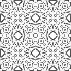 Stylish texture with figures from lines.Abstract geometric black and white pattern for web page, textures, card, poster, fabric, textile. Monochrome graphic repeating design. 