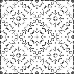 Stylish texture with figures from lines.Abstract geometric black and white pattern for web page, textures, card, poster, fabric, textile. Monochrome graphic repeating design. 