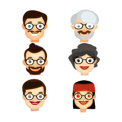 set of funny characters