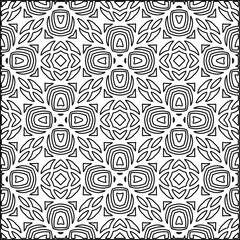 Stylish texture with figures from lines.Abstract geometric black and white pattern for web page, textures, card, poster, fabric, textile. Monochrome graphic repeating design. 