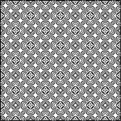 Stylish texture with figures from lines.Abstract geometric black and white pattern for web page, textures, card, poster, fabric, textile. Monochrome graphic repeating design. 