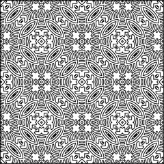 Stylish texture with figures from lines.Abstract geometric black and white pattern for web page, textures, card, poster, fabric, textile. Monochrome graphic repeating design. 