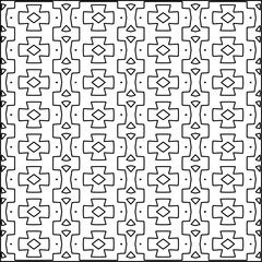 Stylish texture with figures from lines.Abstract geometric black and white pattern for web page, textures, card, poster, fabric, textile. Monochrome graphic repeating design. 