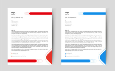 Minimalist concept business style letterhead template design with color combination.