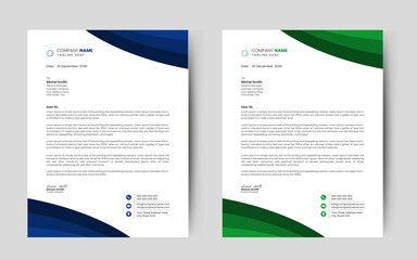 Minimalist concept business style letterhead template design with color combination.