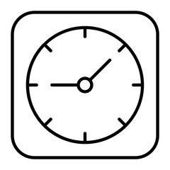 Clock Thin Line Icon