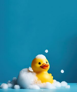 rubber duck, newborn accessories , baby shower, baby shirt, towel, bath with generative ai