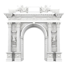 Stone vintage arch door Elements of the architecture of buildings in the Gothic style on isolated transparent background png. Generative ai