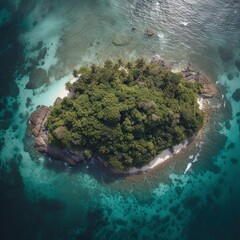 beautiful island in the form of heart.