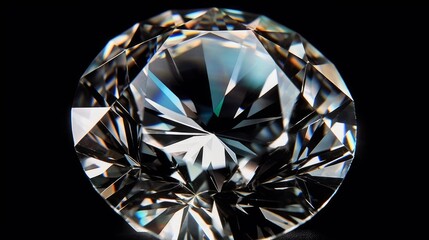 A high-resolution view of a diamonds sparkling facet. AI generated