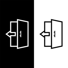 black and white door icon