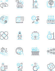 Artificial Science linear icons set. Robotics, Automation, Machine learning, Computer vision, Artificial intelligence, Cybernetics, Nanotechnology line vector and concept signs. Quantum Generative AI