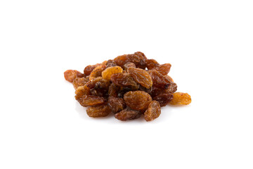 Sweet raisins on white