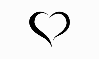 Open Heart, Black  Heart - Heart Vector And Clip Art