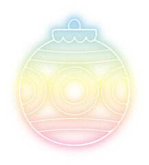 Set of Christmas ball neon