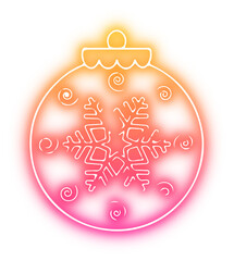 Set of Christmas ball neon