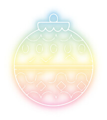 Set of Christmas ball neon