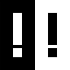 black and white exclamation symbol