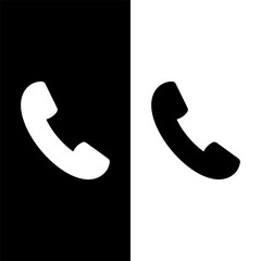 black and white telephone icon