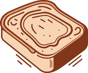 Toast with butter and jam hand drawn vector illustration engraved style, sketch isolated on white.