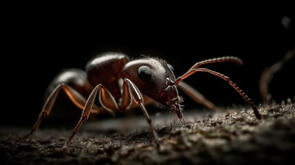 Ants body close-up, macro. AI generated