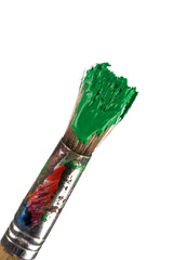 Brush with green paint