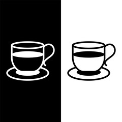 black and white coffee cup icon
