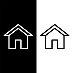 black and white house icon