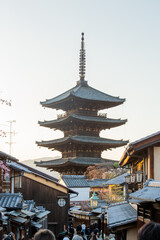 Fototapeta na wymiar Japanese Temple on the streets of Tokyo