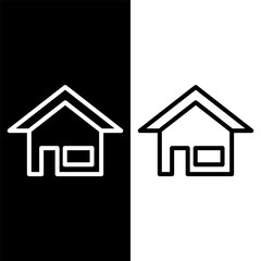 black and white house icon