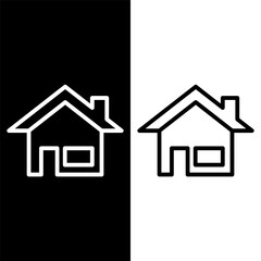 black and white house icon