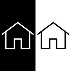 black and white house icon