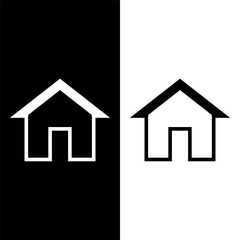 black and white house icon