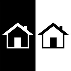 black and white house icon