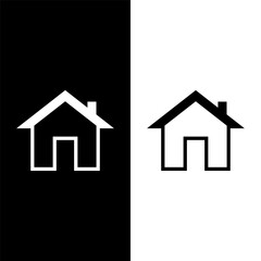 black and white house icon