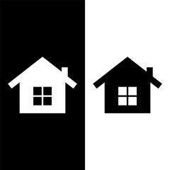 black and white house icon