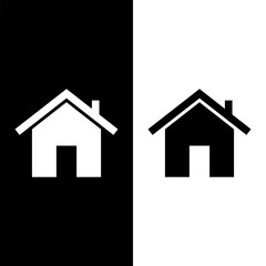 black and white house icon
