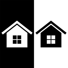 black and white house icon