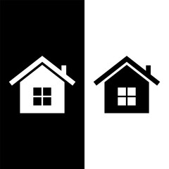 black and white house icon