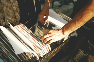 DJ and vinyl records